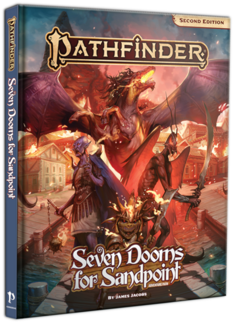 Seven Dooms for Sandpoint is a 200 page hardback of the 200th installation of the Pathfinder Adventure Path series.