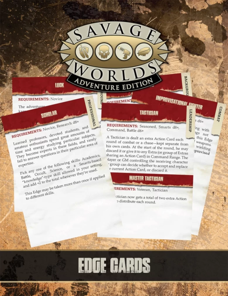 Savage Worlds Adventure Edition Edge Cards