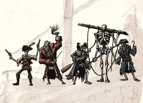 Pirate Borg Skeleton art