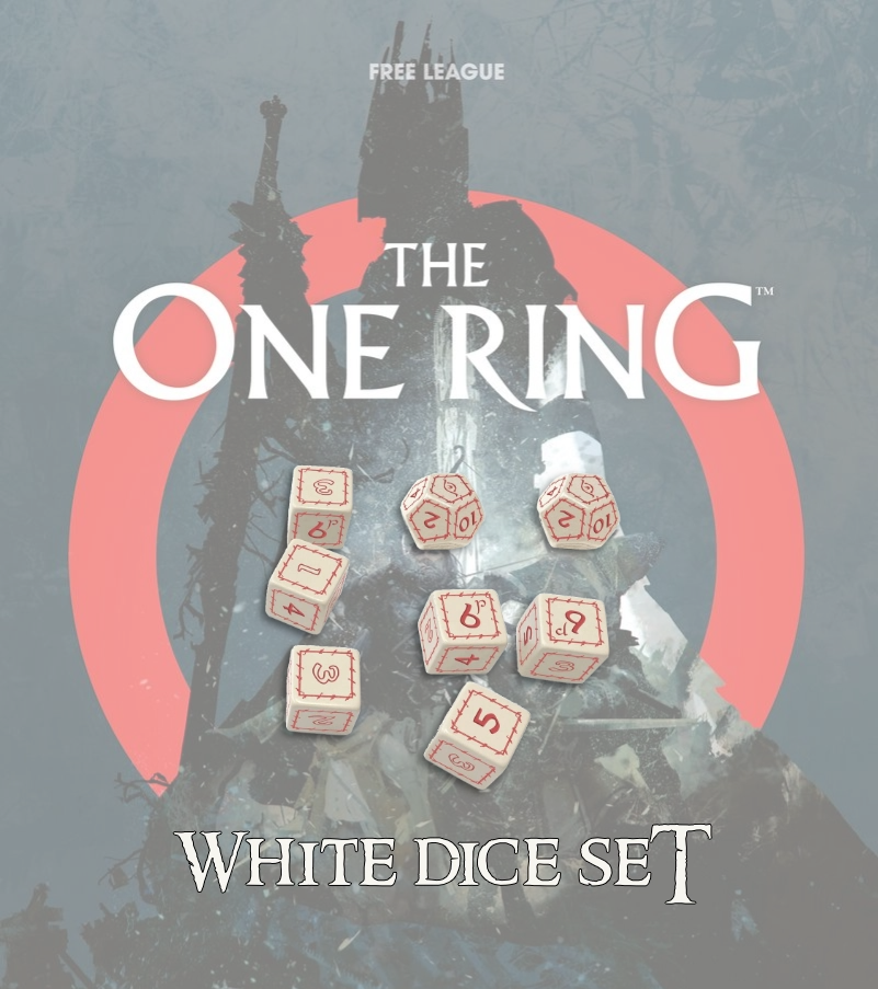 The One Ring RPG White Dice Set TN
