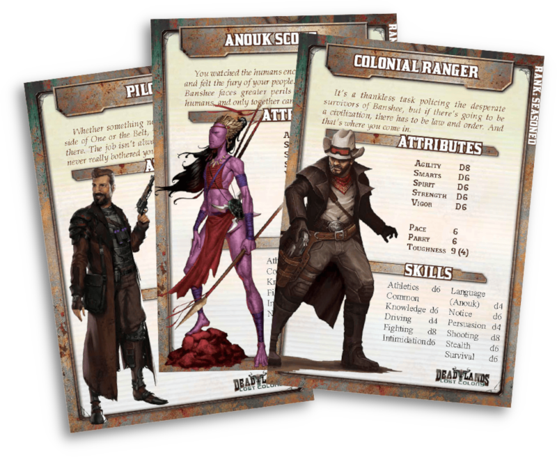 Deadlands Lost Colony Archetype Cards examples