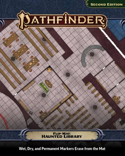 PZO11043-FM Pathfinder Flip-Mat- Haunted Library cover